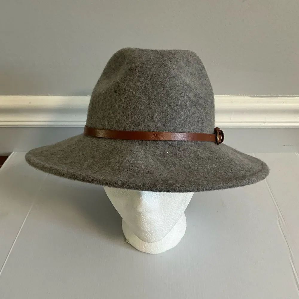 Wool Altar'd State Wide Brimmed Fedora Hat Women’s One Size Gray 100% Wool